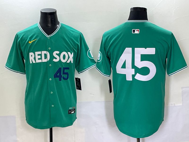 Men 2025 Boston Red Sox #45 No Name Dark Green Joint Name Nike MLB Jersey style 4